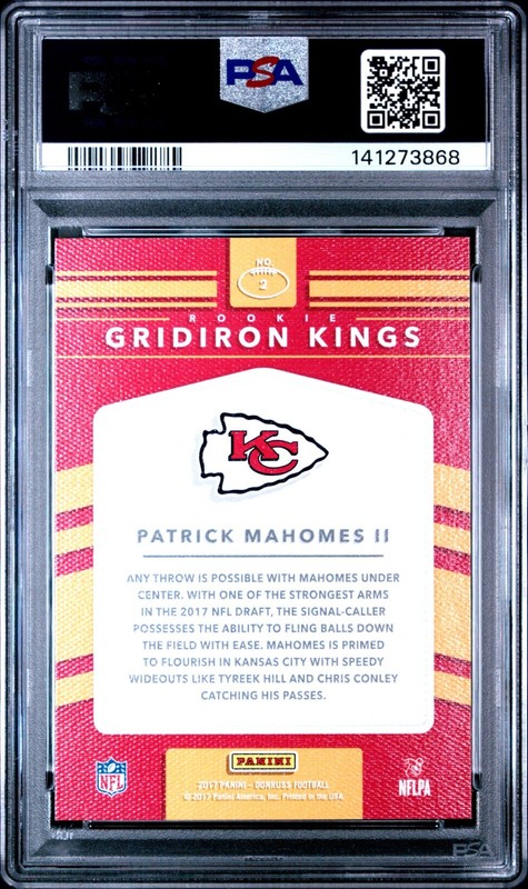 2017 Panini Donruss - Rookie Gridiron Kings Patrick Mahomes II #2 (RC) view 2