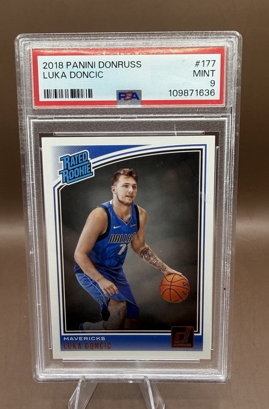 2018 PANINI DONRUSS LUKA DONCIC #177 RATED ROOKIE PSA 9 Look & Read Slab Crack
