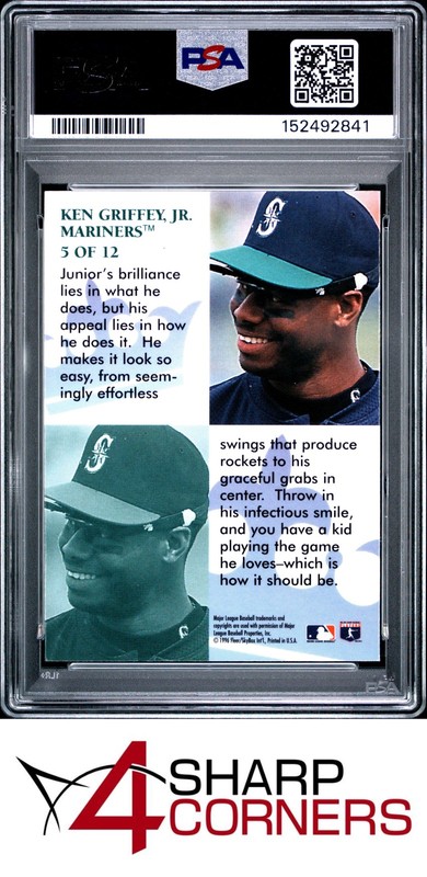 1996 FLAIR DIAMOND CUTS #5 KEN GRIFFEY JR. MARINERS HOF PSA 9 view 2