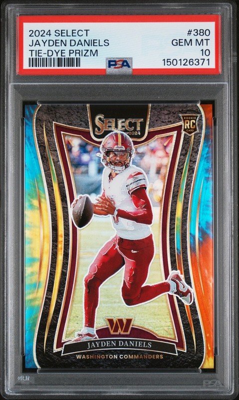 2024 Panini Select #380 Jayden Daniels Tie-Dye Prizm PSA 10
