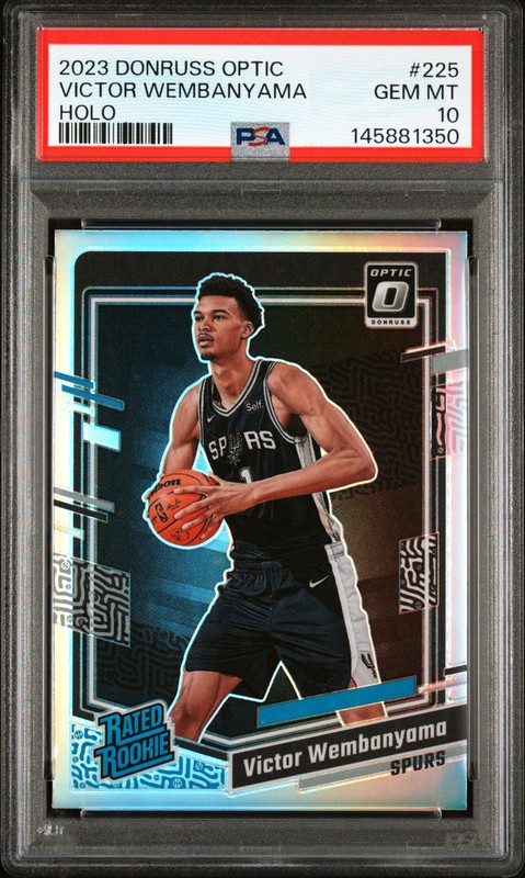 VICTOR WEMBANYAMA 2023 OPTIC HOLO PRIZM RC #225 PSA 10 GEM MINT SPURS #145881350
