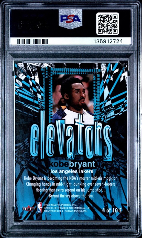 1999-00 Flair Showcase - Elevators Kobe Bryant #4 E view 2