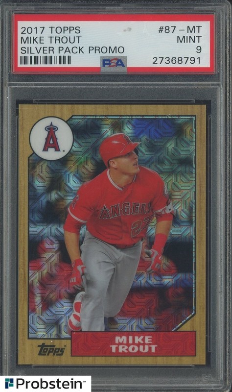 2017 Topps Silver Pack Promo #87-MT Mike Trout Angels PSA 9 MINT