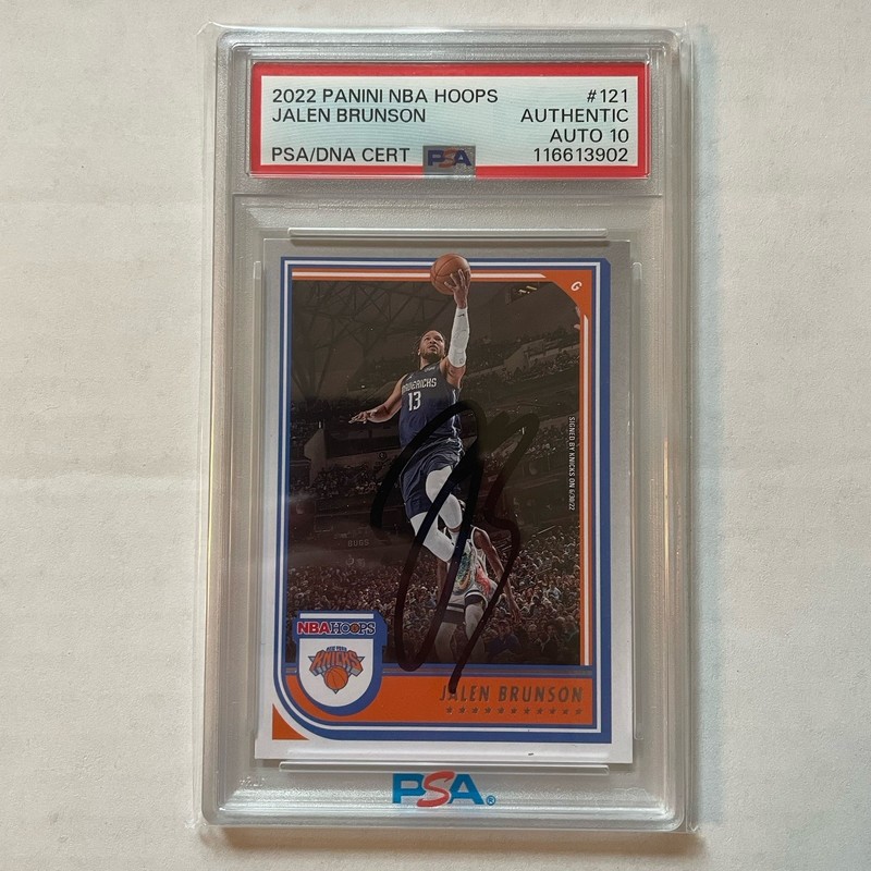 Jalen Brunson Auto 10 PSA DNA Knicks Finals MVP 2022 NBA HOOPS Signature Champ