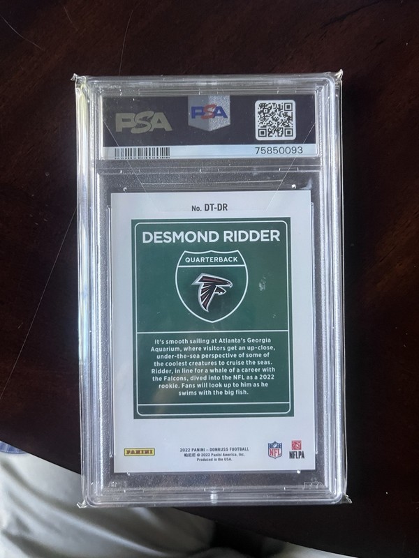 2022 Donruss Desmond Ridder Downtown Psa 10 view 2