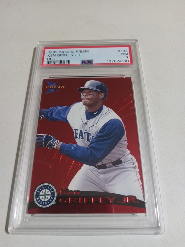 1999 Pacific Prisms Red Ken Griffey Jr #133 PSA 7. Very Rare Low Pop Of 3