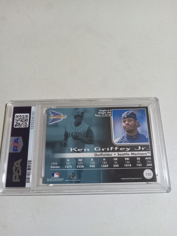 1999 Pacific Prisms Red Ken Griffey Jr #133 PSA 7. Very Rare Low Pop Of 3 view 2