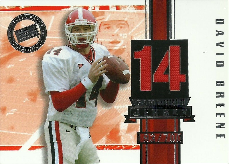 David Greene 2005 Press Pass Football Game-Used Jersey Card /700 No. JC/DG