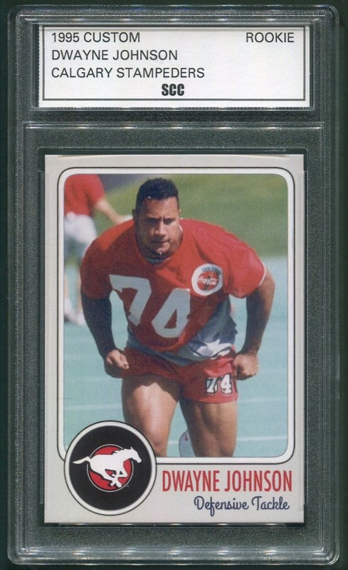 Custom 1995 Dwayne The Rock Johnson Calgary Stampeders Rookie Year Football Card