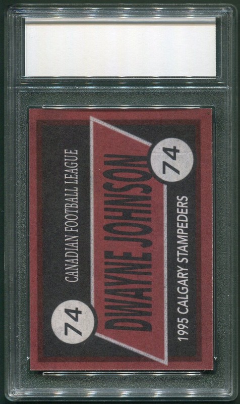 Custom 1995 Dwayne The Rock Johnson Calgary Stampeders Rookie Year Football Card view 2