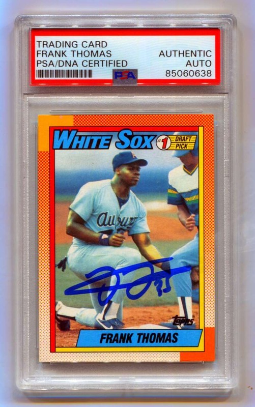 Frank Thomas 1990 Topps #414 Rookie RC Signed PSA Authentic Auto White Sox view 2