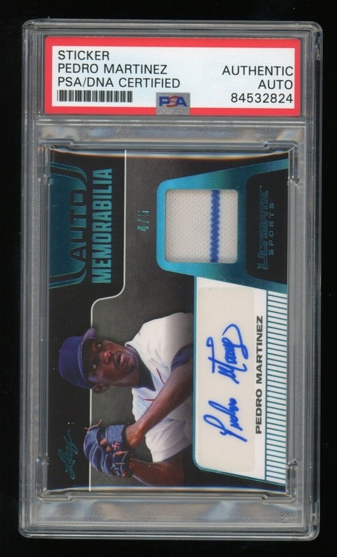 Pedro Martinez PSA/DNA (#4/5) 2021 Leaf Ultimate Sports Auto Game Worn Patch HOF
