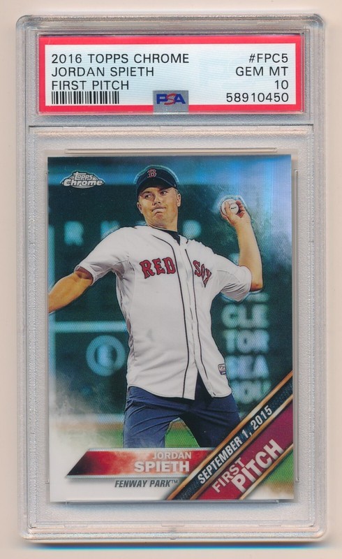 2016 Topps Chrome First Pitch Jordan Spieth PSA 10 Gem Mint FPC-5