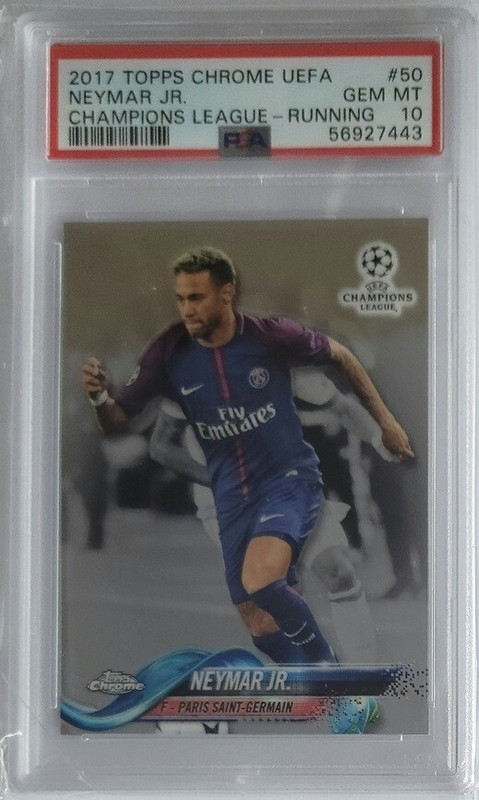 2017 Topps Chrome Uefa Neymar Champions League Running #50 PSA 10