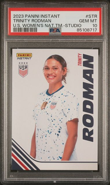 2023 Panini Instant USWNT Soccer Studio Trinity Rodman card PSA 10