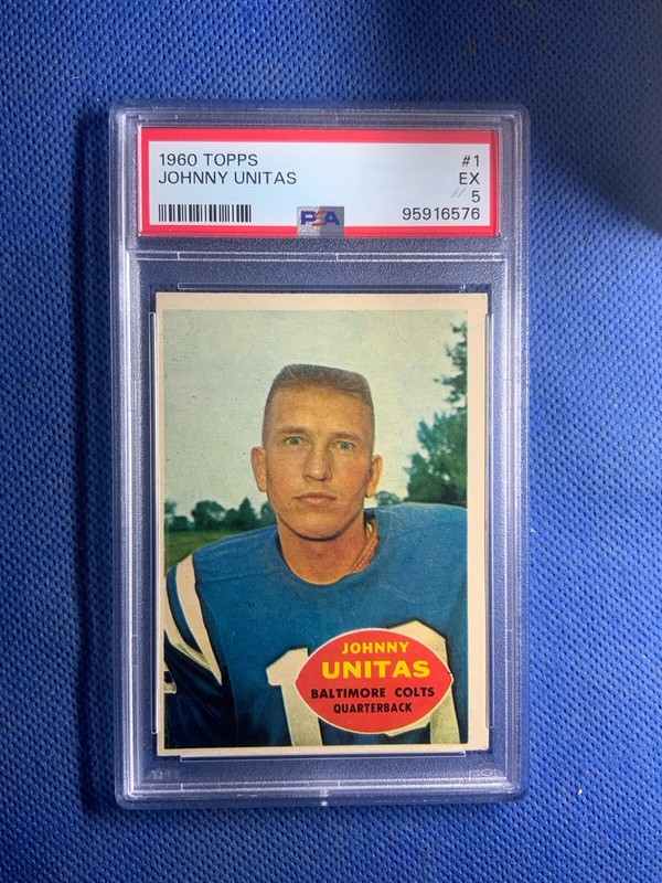 1960 Topps Johnny Unitas #1 PSA 5 EX Colts HOF Beautiful Vintage Card