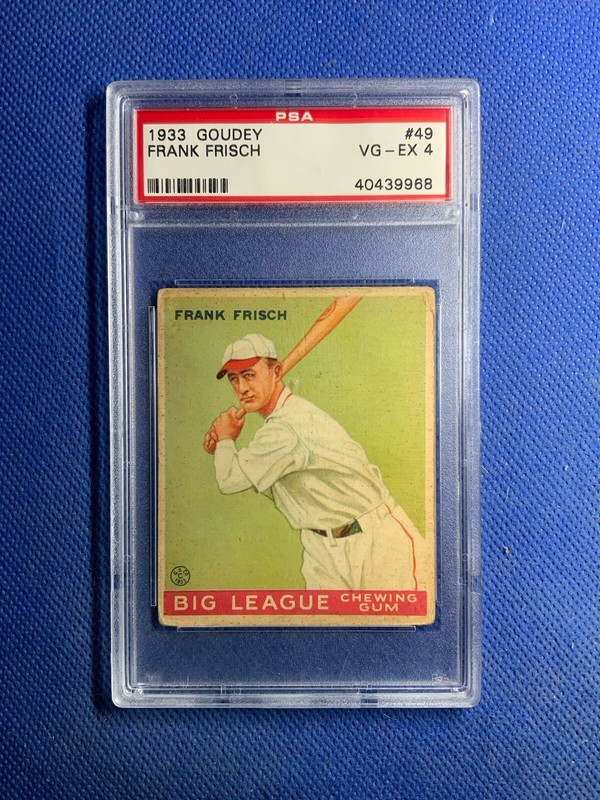 1933 Goudey Frank Frisch #49 PSA 4 VG-EX St. Louis Cardinals HOF MVP