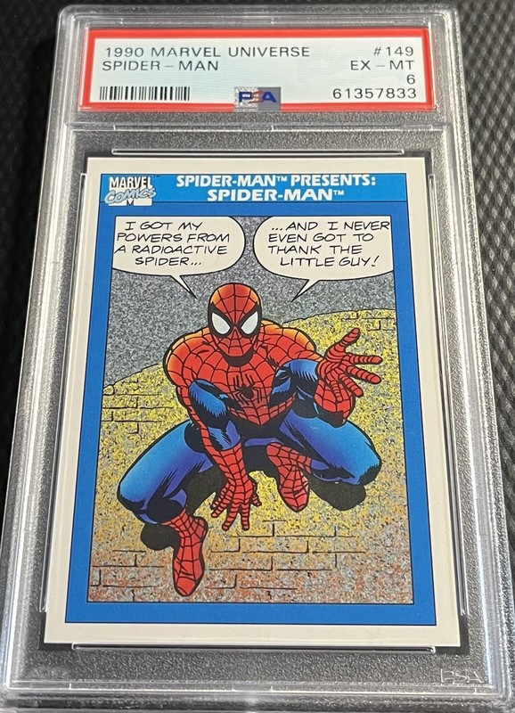 1990 Marvel Universe PSA Graded Spiderman Card #149 Centered - PSA 6