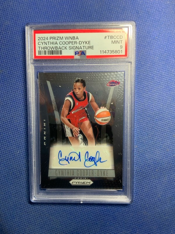 2024 Panini Prizm WNBA Cynthia Cooper-Dyke Throwback Auto PSA 9