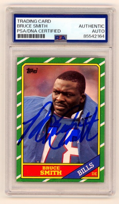 Bruce Smith 1986 Topps #389 Signed Rookie RC PSA Authentic Auto Buffalo Bills