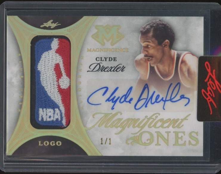 2023 Leaf Clyde Drexler #MO-7 Game Used Logoman Autograph 1/1 Factory Sealed