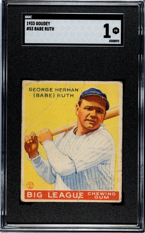 1933 Goudey # 53 Babe Ruth SGC 1