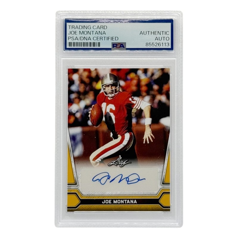 San Francisco 49ers Joe Montana Autographed 2021 Leaf Card PSA Authenticated 