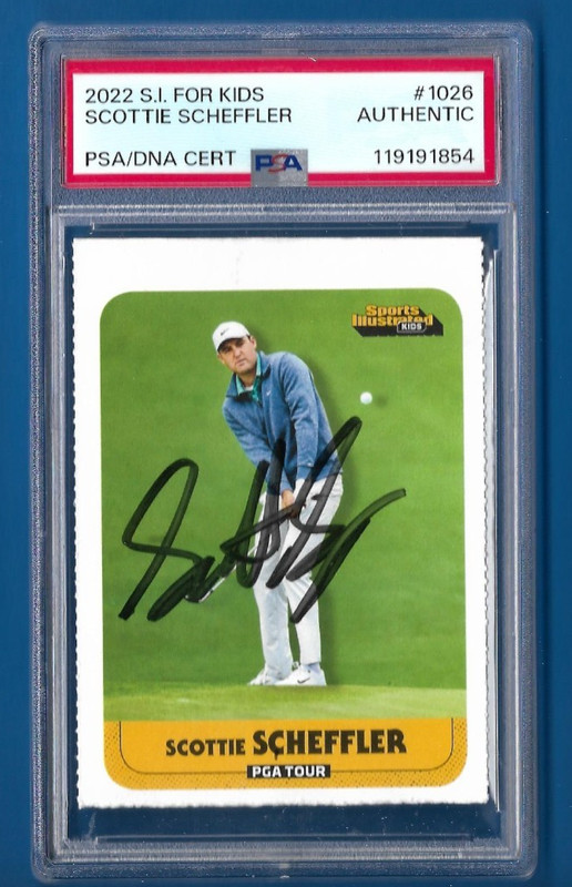 PSA Certified 2022 SI Kids SCOTTIE SCHEFFLER AUTO Card, Autograph PGA Golf #1026
