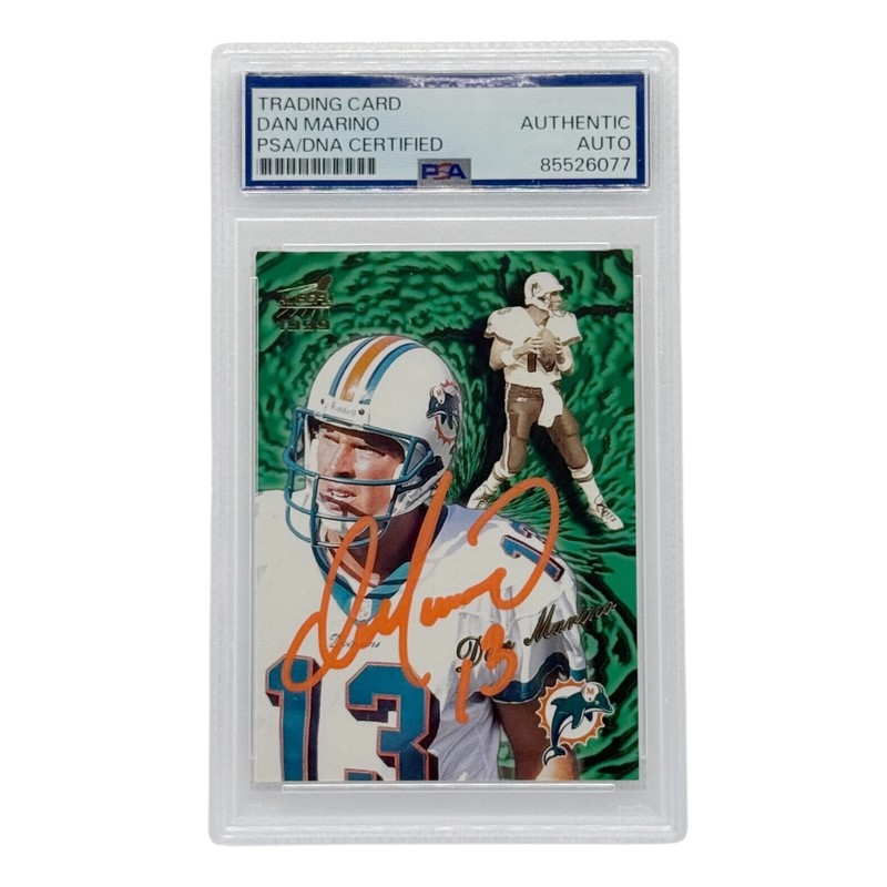 Miami Dolphins Dan Marino Autographed 1999 Pacific Aurora Card #77 PSA