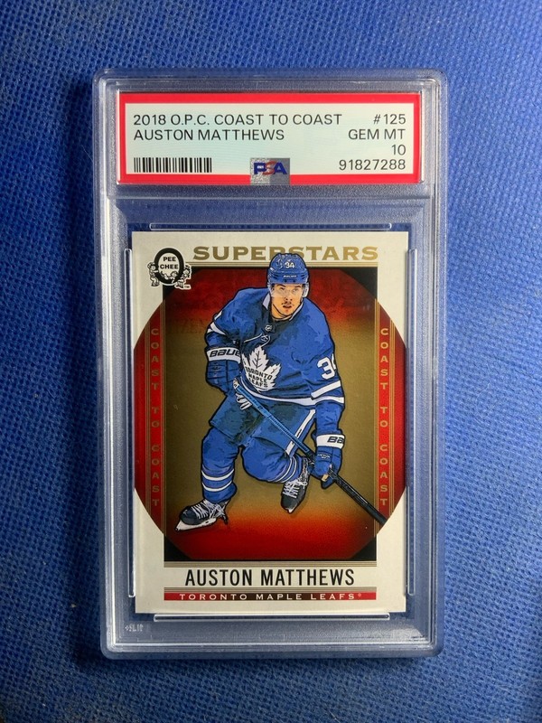 Auston Matthews 2018-19 O-Pee-Chee Coast To Coast #125 PSA 10