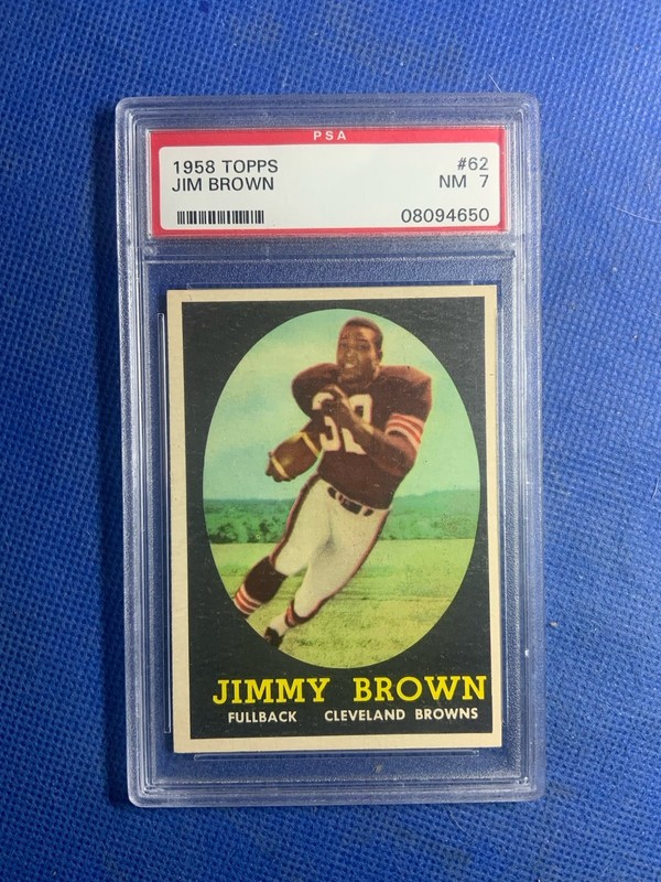 1958 Topps #62 Jim Brown ** ROOKIE ** PSA 7** Good Centering **