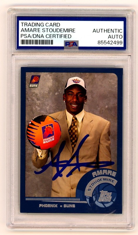 Amar'e Stoudemire 2002-03 Topps #193 Signed Rookie RC PSA Authentic Auto Suns