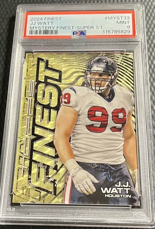 2024 JJ Watt Texans 1/1 PSA 9 Topps Finest Superfractor Gold #MYST33 - - 1/1