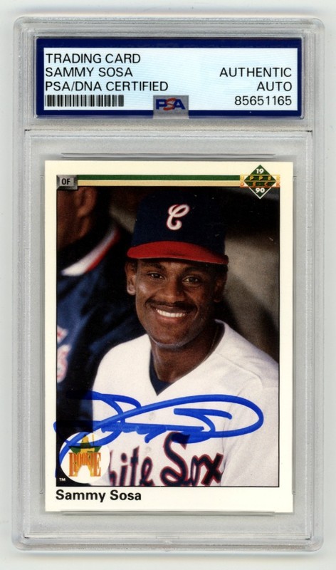 Sammy Sosa 1990 Upper Deck #17 Signed Rookie RC PSA Authentic Auto White Sox