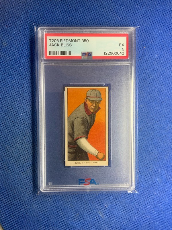 T206 Jack Bliss Piedmont 350 ST.LOUIS T206 Tobacco Card Psa 5