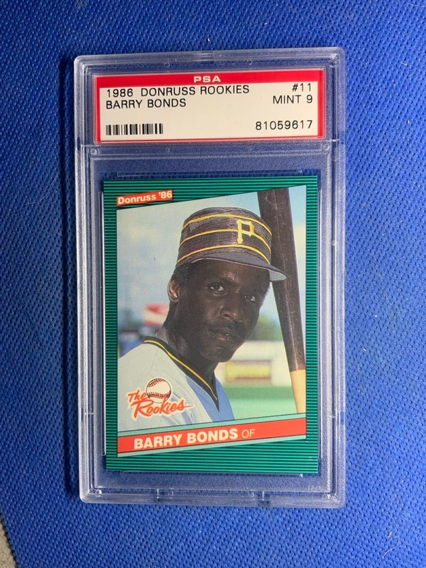 1986 Donruss The Rookies BARRY BONDS RC ROOKIE #11 Pirates Giants PSA 9