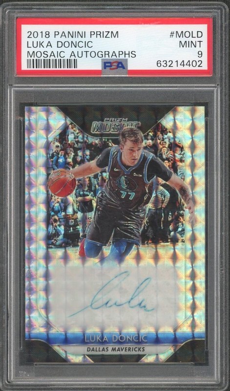 2018 Panini Prizm Mosaic Luka Doncic Rookie Auto PSA 9
