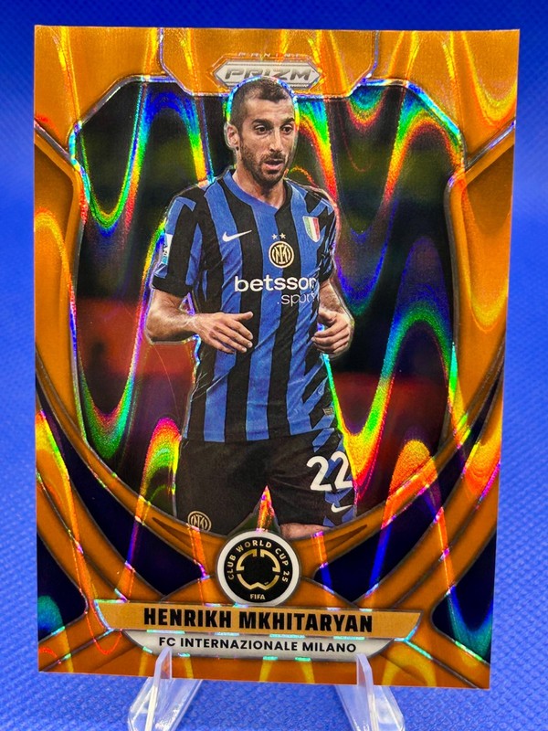 2025 Panini Prizm FIFA Club World Cup Henrikh Mkhitaryan #90 Orange Seismic /199