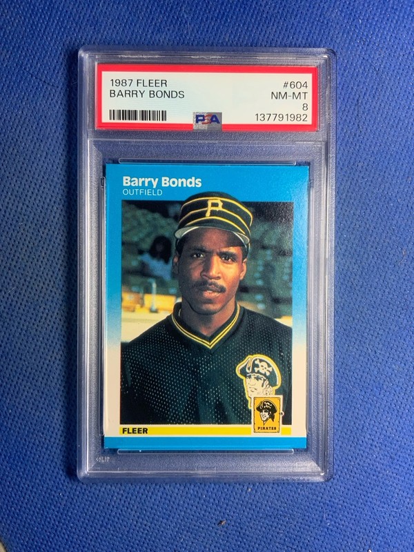 1987 Fleer Barry Bonds #604 Rookie PSA 8 Pirates RC