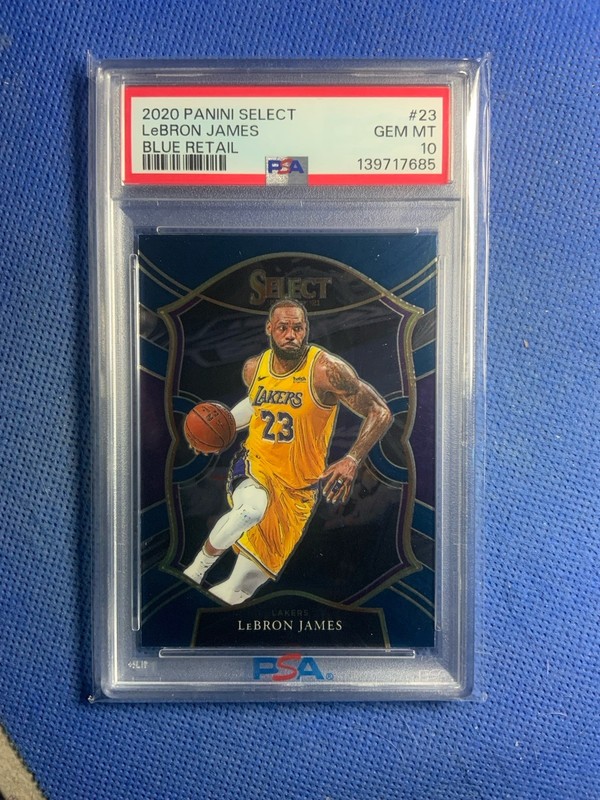LeBron James Card 2020-21 Panini Select Blue Retail #23 PSA 10