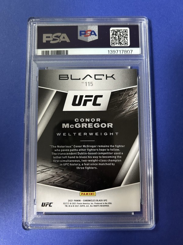 2021 Chronicles UFC Conor McGregor #115 PSA GEM MT 10 view 2