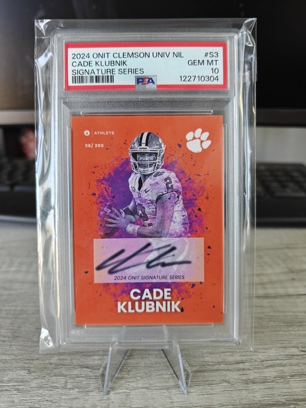 2024 ONIT Athlete AUTO #S3 Cade Klubnik /160 Clemson PSA 10 Tigers New York Jets