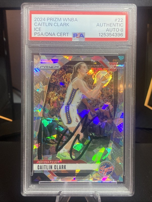 2024 Prizm Caitlin Clark Cracked Ice Rookie PSA Authentic Auto #22 (RC)