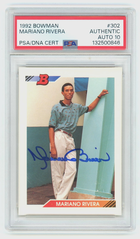 Mariano Rivera 1992 Bowman 302 Rookie RC Signed PSA 10 Auto New York Yankees HOF
