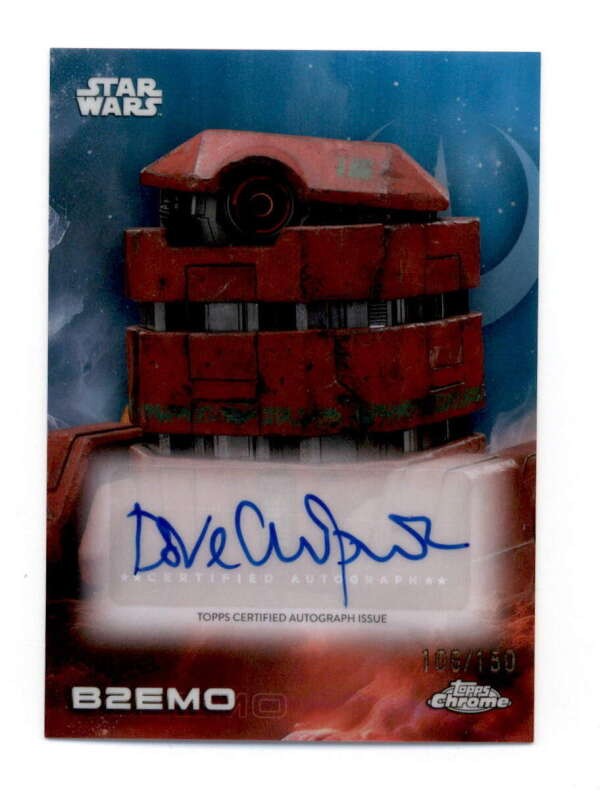 DAVE CHAPMAN AS B2EMO 2025 TOPPS STAR WARS CHROME BLUE AUTO #106/150 BF9679