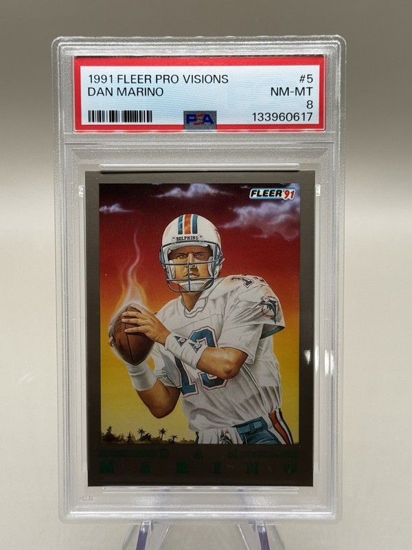 1991 FLEER PRO VISIONS DAN MARINO CARD # 5 PSA 8 fresh grade