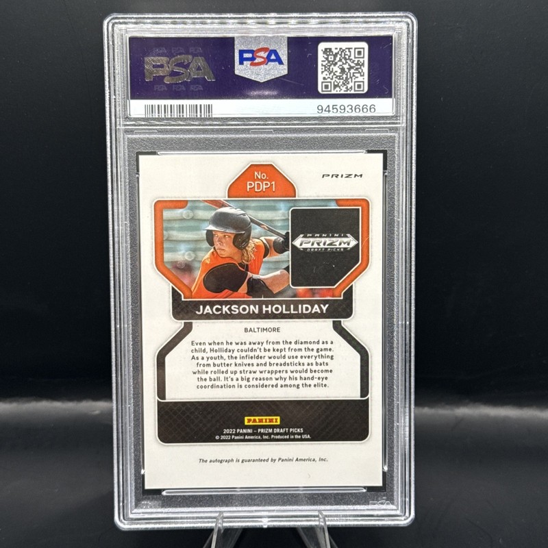 2022 Panini Prizm Draft Picks - Jackson Holliday  Silver Prizm Autographs  view 2