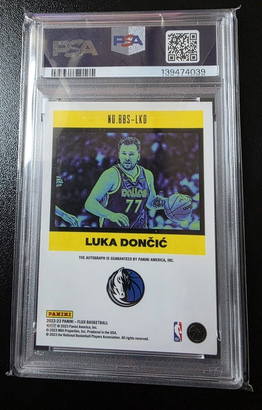 2022 PANINI FLUX LUKA DONCIC BEST OF THE BEST AUTO PSA-DNA 8 - RARE!!!! POP 1!!! view 2