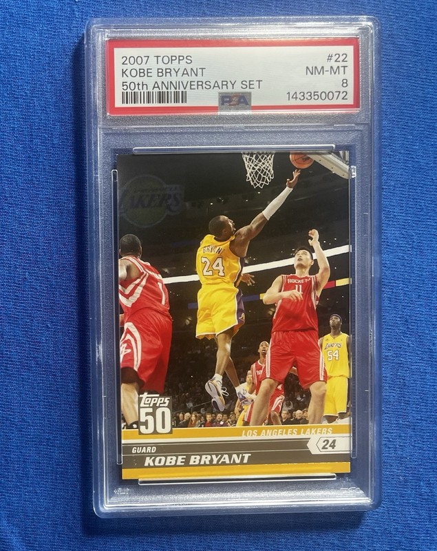 2007 Topps Lakers Kobe Bryant #22 50th Anniversary Set Basketball Card PSA 8