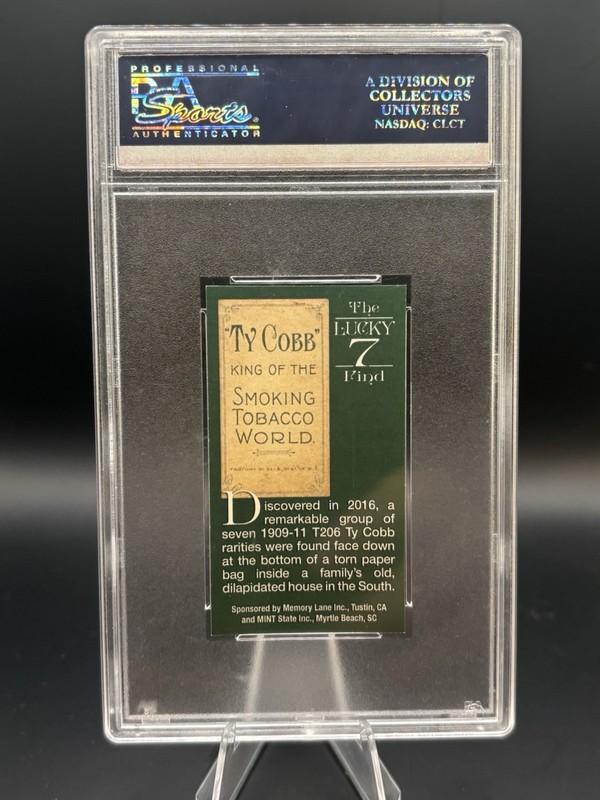 2016 NSCC Promo Lucky 7 Find Of Ty Cobb Cards 264/777 PSA view 2